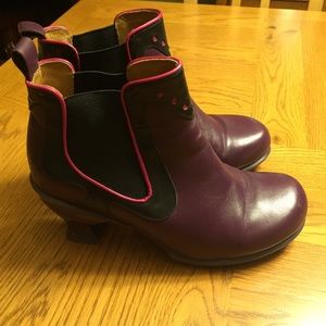John Fluevog purple ankle boots